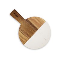 Tabla Aperitivo Redonda De Madera De Acacia Y Mármol Kawi®