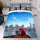 thumbnail image 4 of Clifford el Gran Perro Rojo Conjunto de sábanas temático, trío de piezas, cómodo y amigable con la piel, diseño único, regalo de decoración para el hogar para familiares, amigos y fans,140cm *210cm, 4 of 6