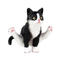 Magideal - Figura De Gato En Miniatura De Alta Simulación Personajes De Gatos Animales Colección De Juguetes Juego, Figuras De Gatos Figuras De Gatos Pequeños Ju Negro