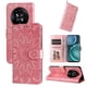 thumbnail image 4 of Funda tipo cartera FOXDOCK para Honor Magic 4 , diseño girasol en relieve, cuero PU, cierre magnético, soporte y tarjetero, 4 of 5
