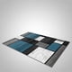 thumbnail image 2 of Alfombra moderna 200x240 cm diseño cuadro azul elegante decorativa wm, 2 of 3