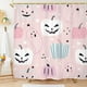 thumbnail image 2 of 1pc Waterproof and Mildew-Proof Pink Halloween Pumpkin Pattern Shower Curtain with 12 Hooks - Machine Washable Bathroom Decor for Windows - 71x71in, 2 of 4