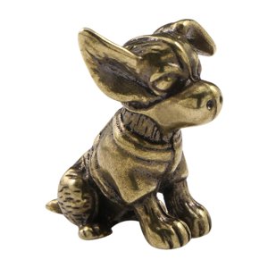 Bothyi - Mini Figurina De Perros Ornamento De Latón Ideal Para La Oficina Del Tablero De Escritorio