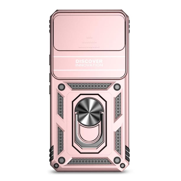 Funda Resistente Anillo Soporte Google Pixel 8 Privacidad Cámara Montaje Magnético Oro rosa