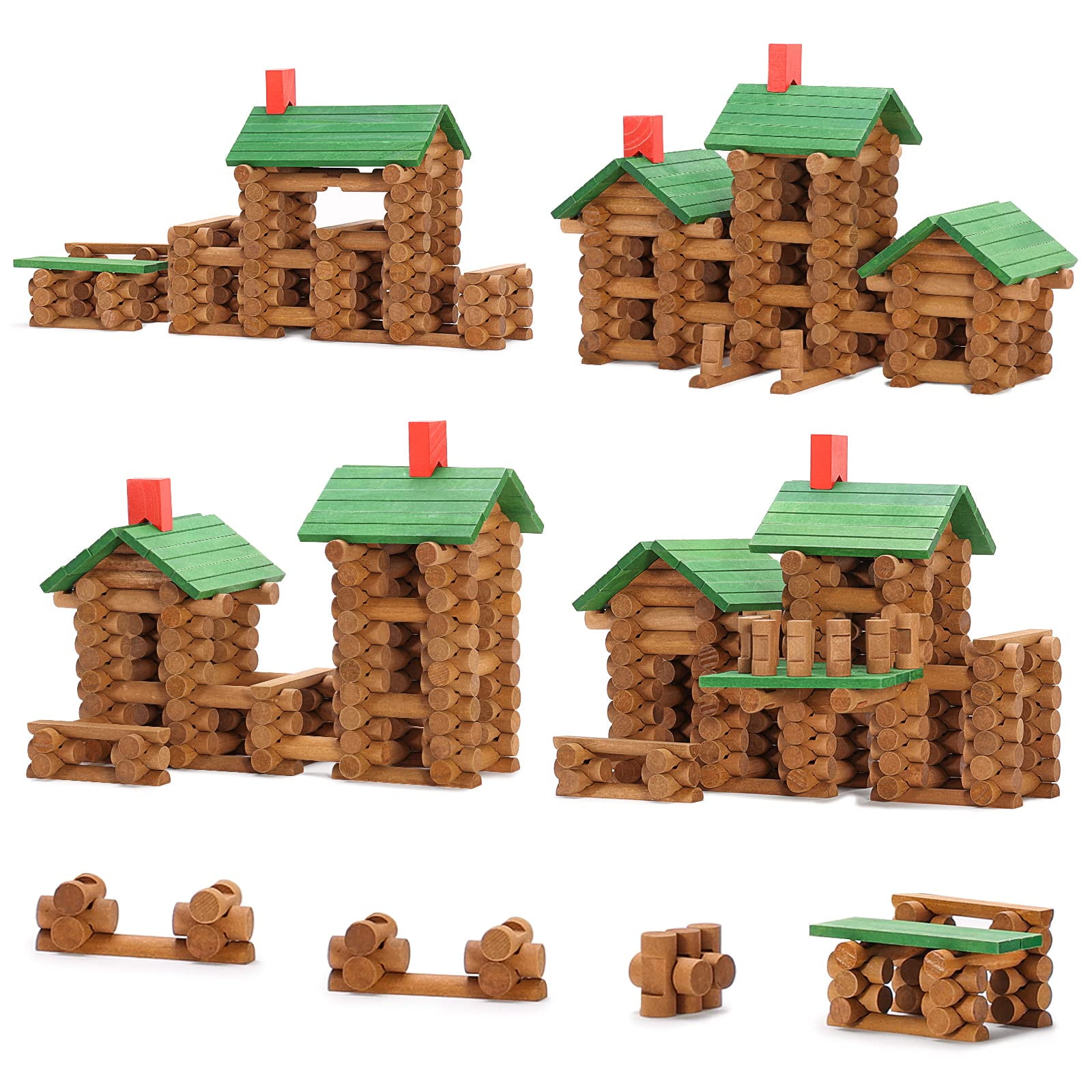 Juego De Cabañas De Madera Sainsmart Jr., 665 Unidades, De Building House Toy