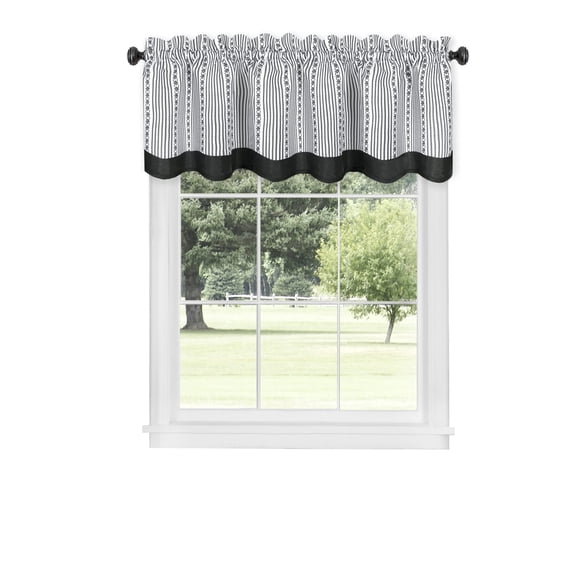 Cenefa ACHIM Westport, 147 cm x 36 cm, poliéster blanco y negro