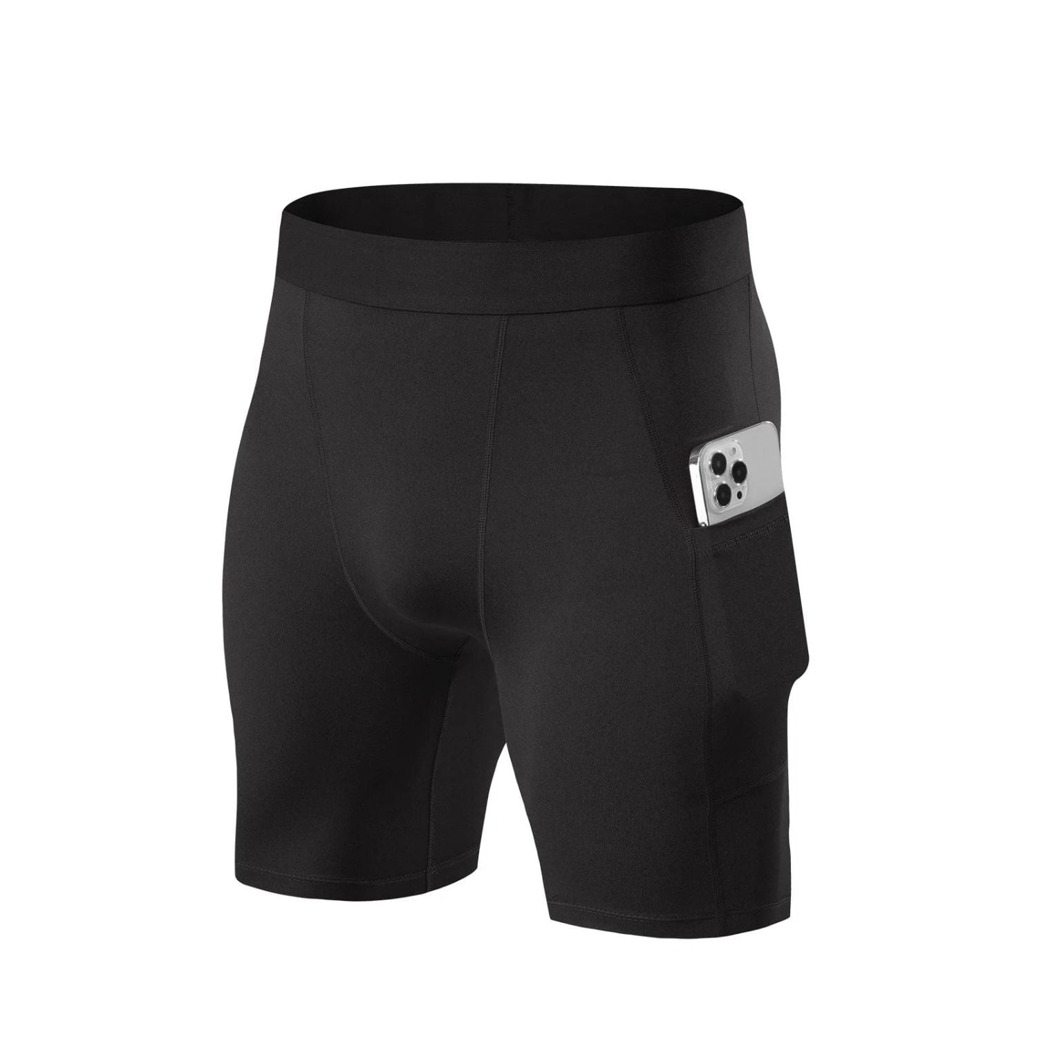 Crusec - Short Deportivo Calza Hombre Gimnasio Licra Con Bolsillo