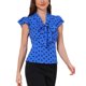 thumbnail image 4 of INSPIRE CHIC Blusa de Mujer Lunares Lazo Cuello Volantes Manga Corta para Trabajar Talla L Azul Real, 4 of 6