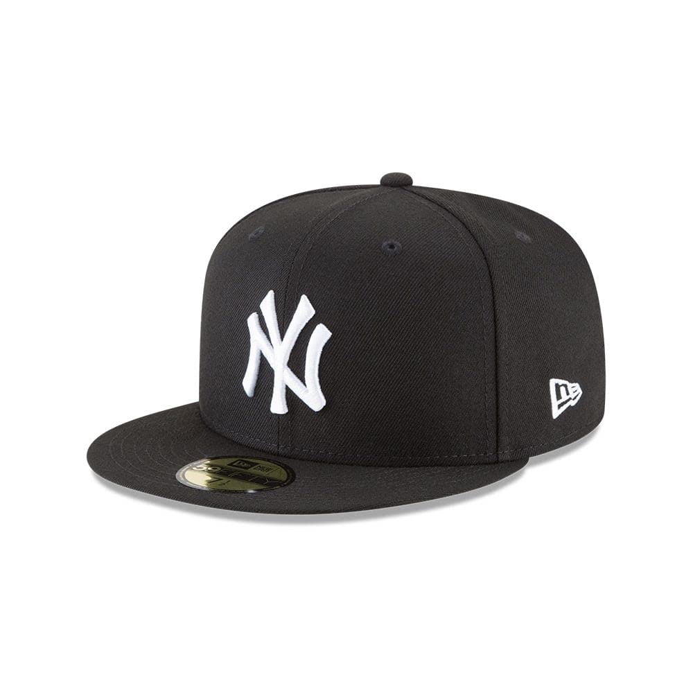 Gorra New Era 59fifty, Ajustada A Los New York Yankees, Color Blanco Y Negro