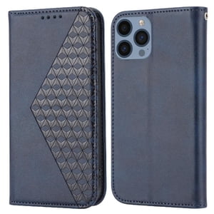 Funda Flip Foxdock Para Iphone 13 Mini , Estilo Billetera Con Diseño Rombo, Correa De Mano Y Soporte, Uso Diario