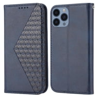 Funda Flip Foxdock Para Iphone 13 Mini , Estilo Billetera Con Diseño Rombo, Correa De Mano Y Soporte, Uso Diario