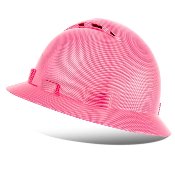 Casco de Seguridad Rosa con Ala Completa ProtectX Ventilado y Suspensión Ajustable de 6 Puntos Cumple OSHA