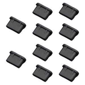 Bothyi - 10 Tapones Antipolvo Usb C, Prácticos Y Suaves Protectores De Puerto De Carga Para Teléfono, Color Negro