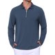 thumbnail image 1 of INSPIRE CHIC Camisas Polo Texturizadas para Hombre de Manga Larga con Cremallera Cuarto para Golf XL Azul Marino, 1 of 6