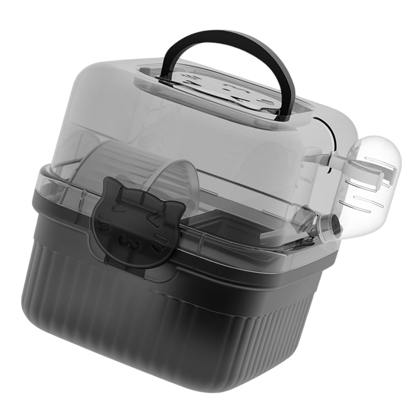 Magideal - Hábitat De Hámster Hábitat De Transporte Ventilación Portable Ventilación Caza De Animales Pequeños Con Botella De Agua Para Hedgehog Ferret Pequeños Negro