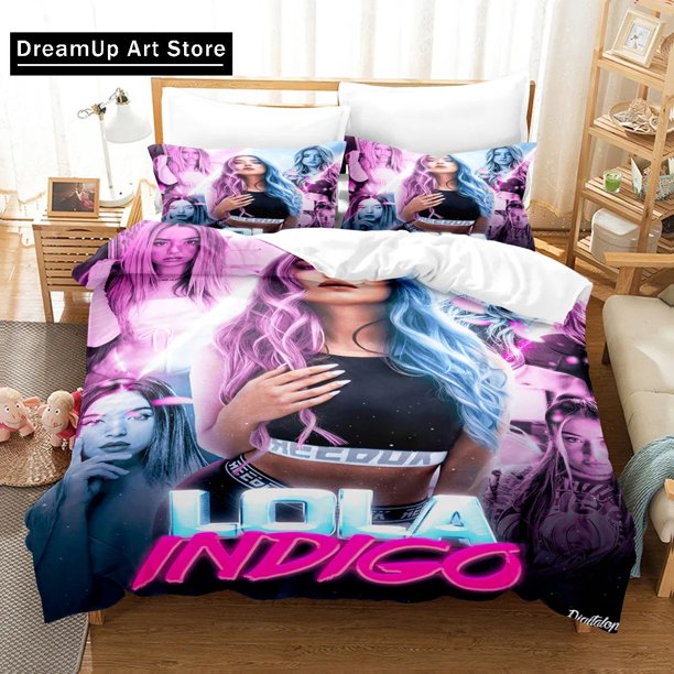 Singer L-Lola Fashion Índigo Bedding Set Boys Girls Duvet Cover Pillowcase Bed Adult
