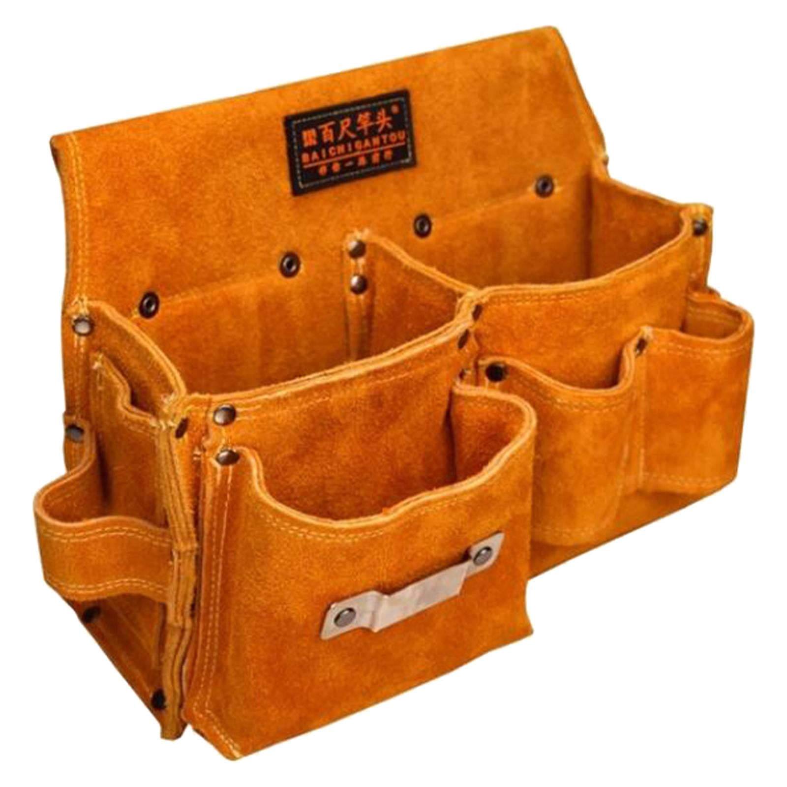 Magideal - Bolsa De Material Cuero De Imitación Multipropósito Vintage Portable Tool Belt Pocket Riñonera Bolsa De Almacenamiento Para Electricista Alicates Destornilladores