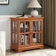 thumbnail image 1 of LED Curio Display Cabinet,Antique Display Cabinet with Adjustable Shelves,Retro Design Quality Showcase with Lattice Doors Elegant Bookcase and Storage Cabinet for Home Decor and Organization DARK OAK, 1 of 3