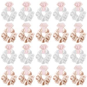 Magideal - 20 Lazos Elásticos Para El Cabello, Diademas Para Peinados Para Fiestas Nupciales, Bodas, Regalos Navideños , Champán Champán Blanco