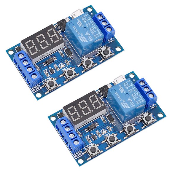 Módulo relé temporizador Valefod DC 6-30V programable, pack de 2