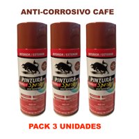 Toro Negro - Pintura En Spray Pack 3 Unidades Color Anticorrosivo Café