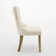 thumbnail image 3 of A&A Furniture, Nikki Collection Modern, High-end Tufted Solid Wood Contemporary Velvet Upholstered Dining Chair with golden Wood Legs Nailhead Trim 2-Pcs Set, Milky White,SW1401MW, 3 of 3