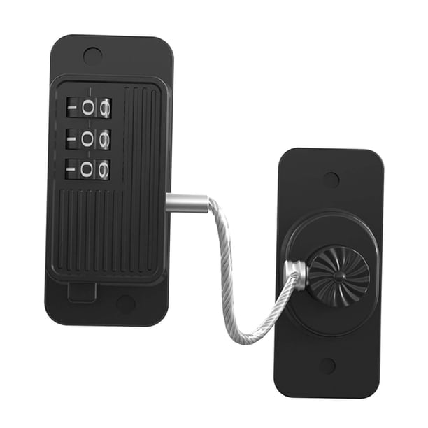 Cajones Cerradura de combinación de ventanas Cerradura para refrigerador Cerradura codificada de 3 dígitos Pestillo de privacidad Cerradura sin llave , negro