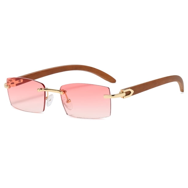 Trendy Men's Frameless Rectangle Sunglasses with UV400 Protection