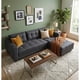 thumbnail image 1 of Sofa Reclinable 3 Cuerpos L en lado Derecho Gris Oscuro Lino, 1 of 4