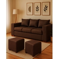 Dkora - Living Cedric 3 Cuerpos + 2 Pouf Café