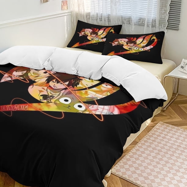 Fairy Tail Anime Home Bed 3-piece Set Classic Japanese Anime Polyester Wash Student Dormitory Set