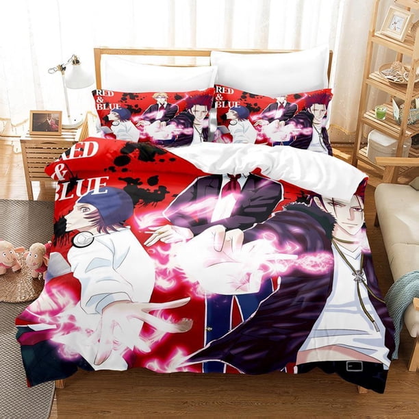 K project Mikoto Suoh No Blood! No Bone! No Ash! Bedding Set Cartoon Anime three-piece set Adult Kid Bedroom Duvet cover Sets Bed Sheets