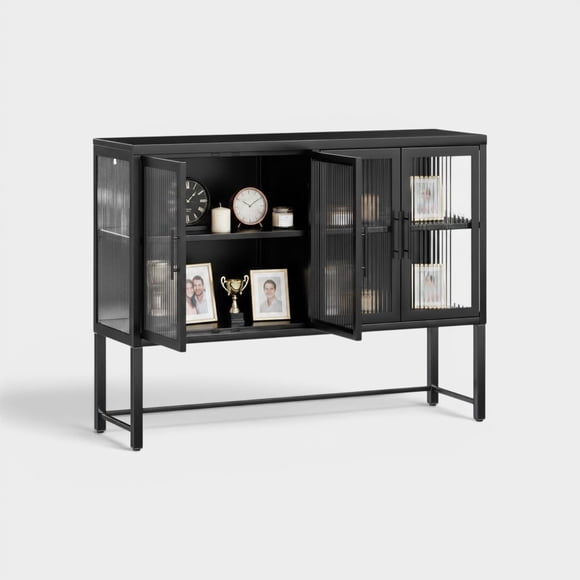 Vitrina baja 4 puertas linea black - SC-DC-F001