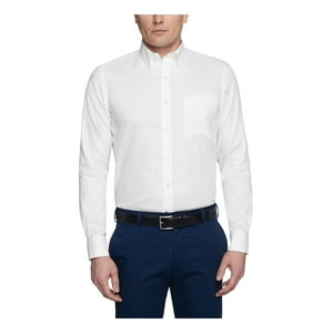 Camisa Tommy Hilfiger Para Hombre, No Planchada, Color Blanco Liso, Corte Regular