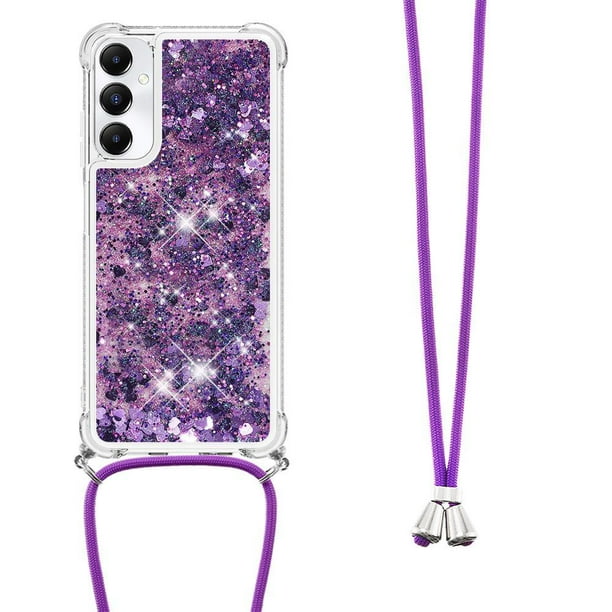 Funda FOXDOCK para Samsung Galaxy A05s con Cuerda Ajustable, Brillo Líquido, Protección Antigolpes y Lente – Ideal para Regalo