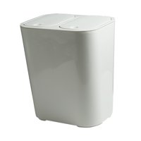Magideal - Cubo De Basura De Cocina, Separación De Ropa Seca Y Húmeda, Contenedor De Basura Rectangular Moderno Nórdico, Cubos De Basura Para Sala De Estar, Baño Blanco