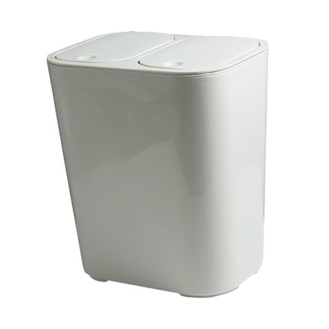 Magideal - Cubo De Basura De Cocina, Separación De Ropa Seca Y Húmeda, Contenedor De Basura Rectangular Moderno Nórdico, Cubos De Basura Para Sala De Estar, Baño Blanco