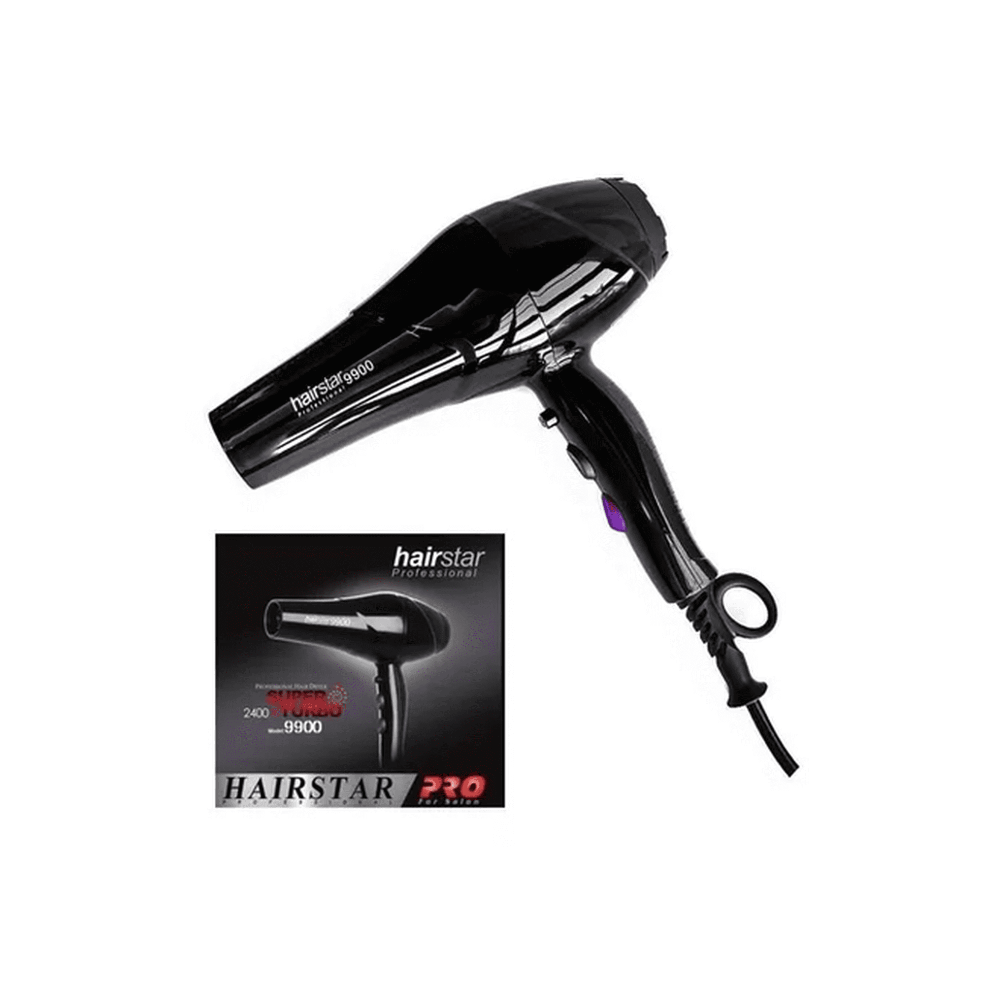 Genérico - Hairstar® Secador Profesional 2400w - 1 Año, Color Negro