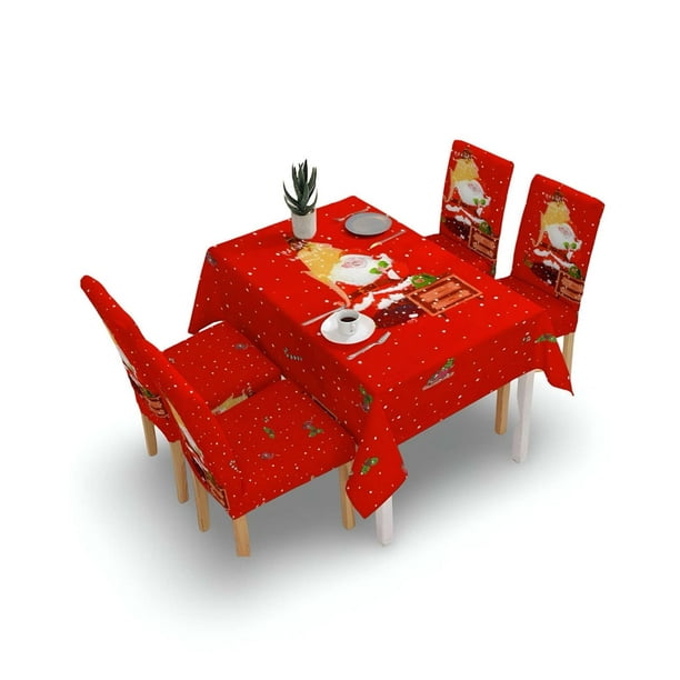 TOULIFLY 4 Fundas Para Sillas De Comedor Con Sombrero Rojo, Fundas Para Respaldo De Silla De Navidad, Fundas Para Sillas De Cocina, Para Decoración De Festivales De Navidad