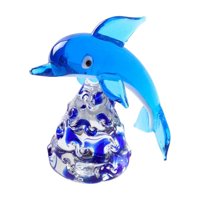 Magideal - Estatua De Delfines, Escultura De Animales Marinos, Decoración De Vidrio Coleccionable, Sala De Estar, Cocina, Hogar, Gabinete De Escultura, Regalo, C
