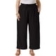 thumbnail image 1 of Pantalones Palazzo de Talla Grande para Mujer de Agnes Orinda con Pliegues, Cintura Alta Elástica con Cordón, Pantalones Casuales de Pierna Ancha con Bolsillos 4X Negro, 1 of 5