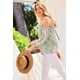 thumbnail image 4 of Top con Cuello Halter, Tirantes y Mangas Globo con Estampado Floral Color Espuma de Mar ' M, 4 of 5