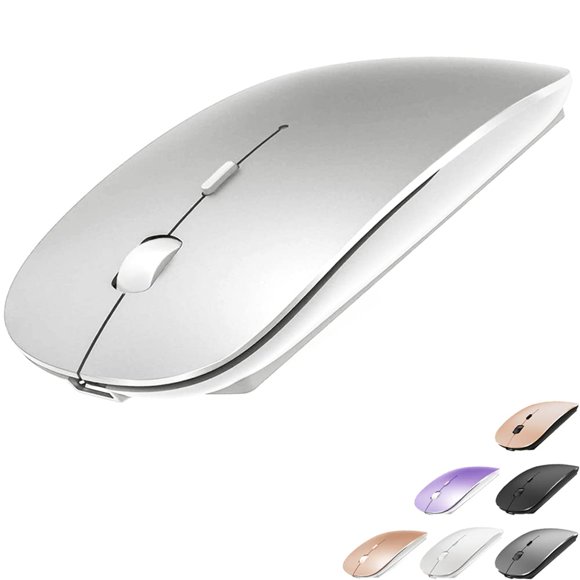 Ratón Bluetooth KLO recargable para MacBook/portátil plateado