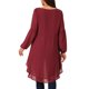 thumbnail image 3 of INSPIRE CHIC Blusas asimétricas de gasa casuales elegantes para mujer con mangas largas de linterna y cuello redondo XL Rojo oscuro, 3 of 5
