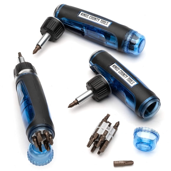 Destornillador de trinquete Kings County Tools con 13 puntas de acero