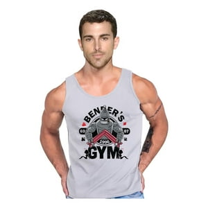 Persodesign - Polera Diseño Robot Gym Ben Musculosa Tank Gym Talla L Gris Hombre