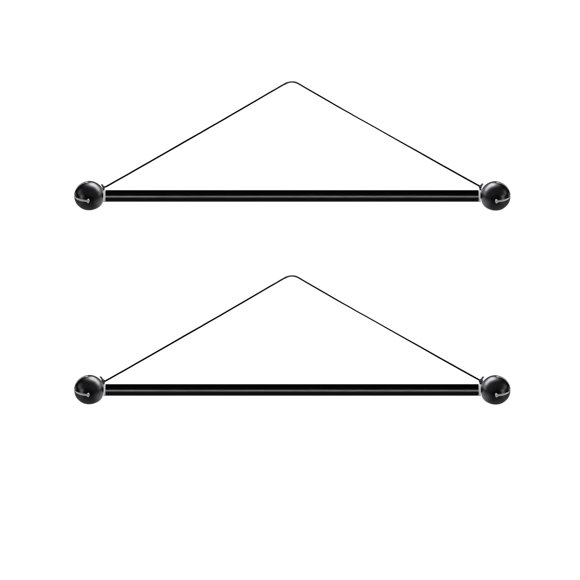 Varilla colgante para bandera de jardín QQIQQI de metal de 14,5" - 2 unidades, negro