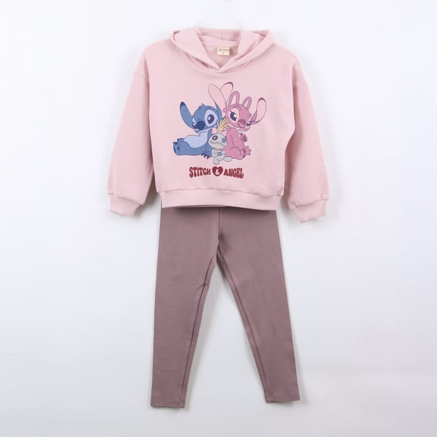Conjunto Niña Hoodie Lilo & Stitch Rosado Disney