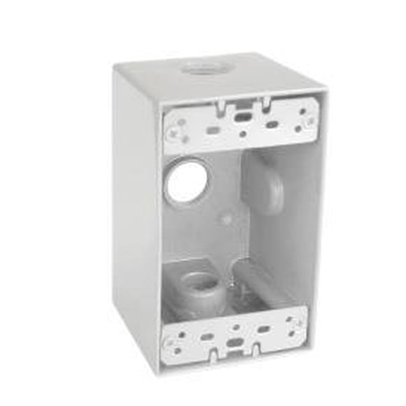 Caja para toma eléctrica Sealproof de 1 módulo, resistente a la intemperie, con 3 orificios
