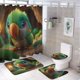 thumbnail image 1 of Loro-theme 4-Piece Shower Curtain Set with Rugs, Waterproof Bathroom Decor Set Includes Bath Mat, U-Shaped Rug, Toilet Lid Cover and Curtain with Hooks, 1 of 6